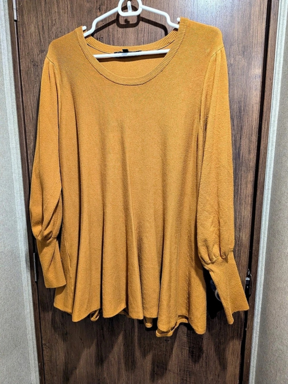 Catherine Malandrino Balloon Sleeve Swing Tunic Sweater Mustard Size 2XL